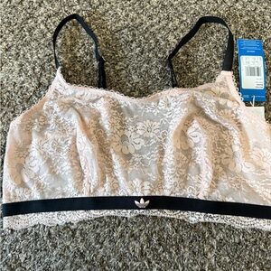 Adidas Women's Floral Lace Bralette - Light Pink